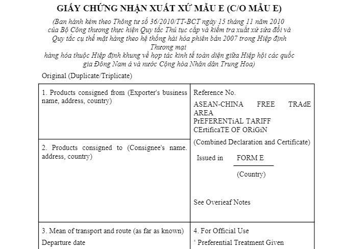 Chứng từ CO mẫu E cần kiểm tra cẩn thận tránh sai sót dữ liệu