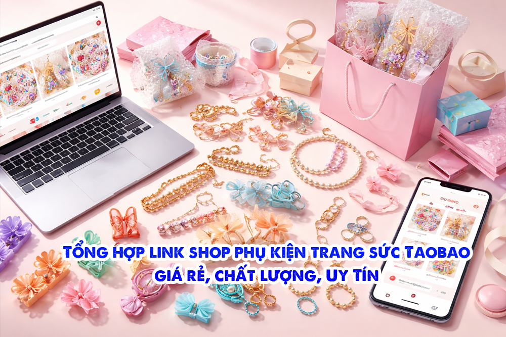 Tổng hợp link shop phụ kiện trang sức Taobao giá rẻ.